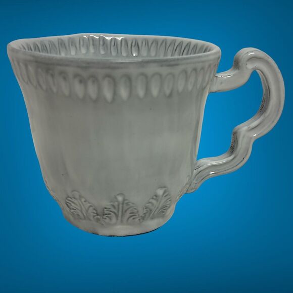 Set Of 2 Vietri Incanto Leaf Stone White Coffee Tea Mugs Handmade In Italy NWT - Picture 14 of 16